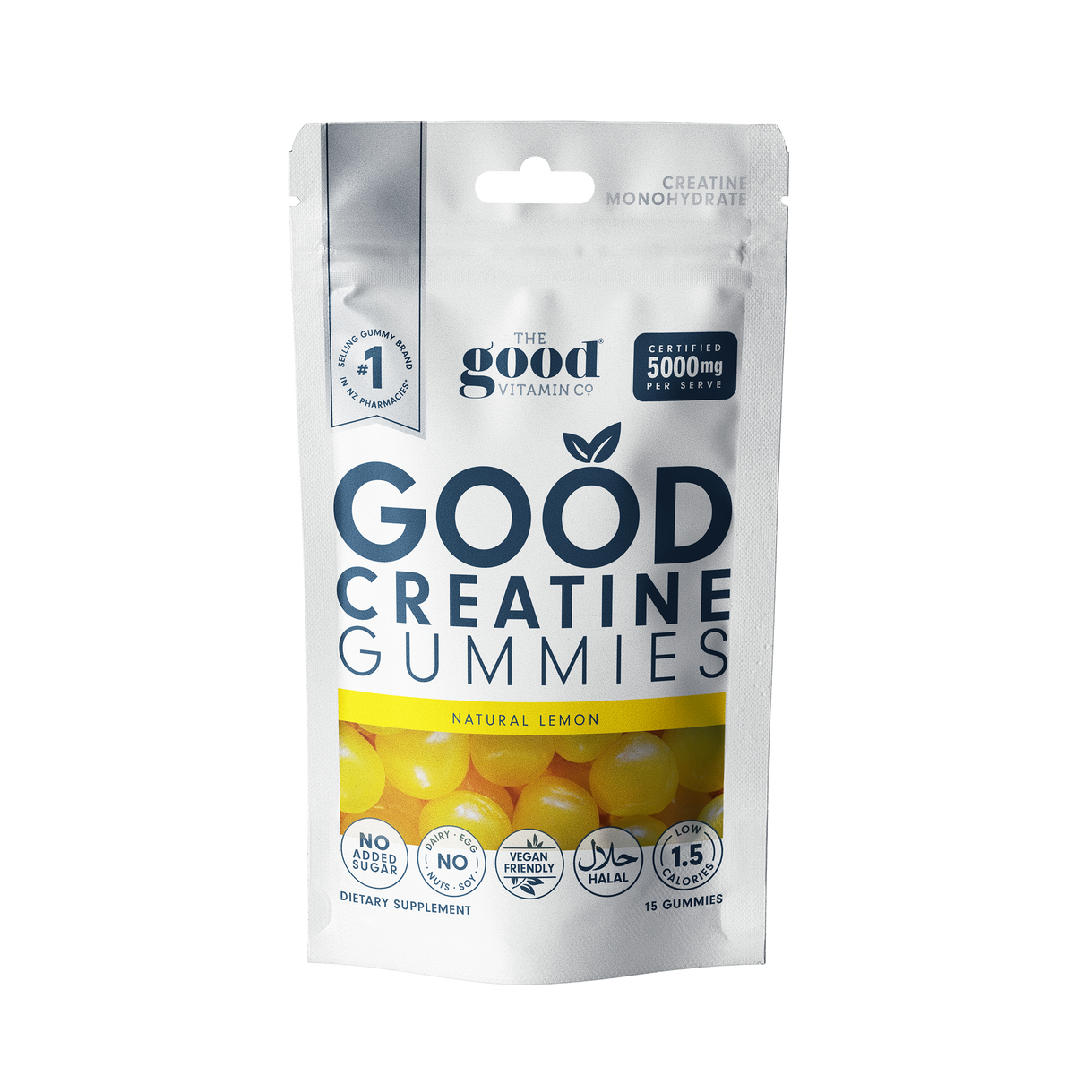 Good Creatine Monohydrate 5000MG Natural Lemon 15s