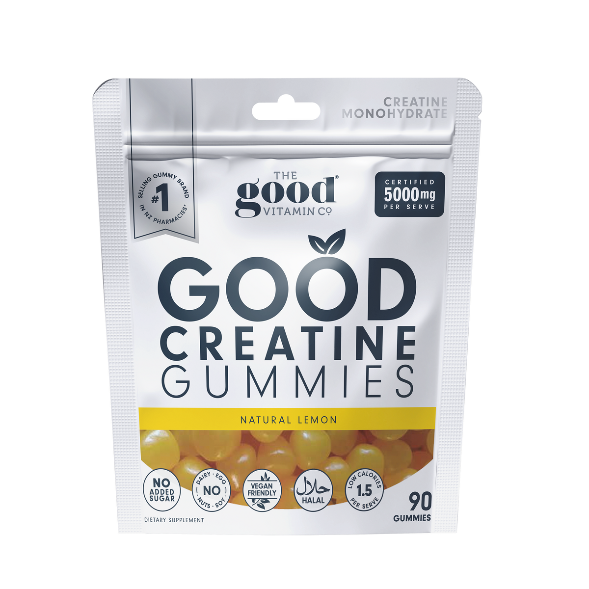 Good Creatine Monohydrate 5000MG Natural Lemon 90s